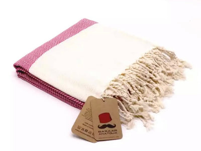 Organic Cotton Herringbone Turkish beach towel